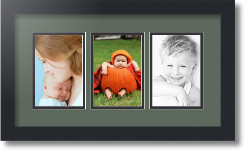 ArtToFrames Collage Mat Picture Photo Frame - 3 4x6" Openings in Satin Black 23