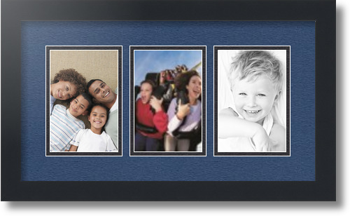 ArtToFrames Collage Mat Picture Photo Frame - 3 4x6" Openings in Satin Black 23