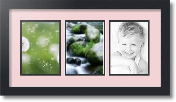 ArtToFrames Collage Mat Picture Photo Frame - 3 5x7" Openings in Satin Black 24