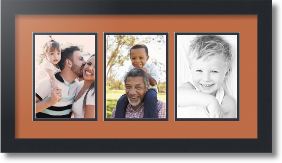 ArtToFrames Collage Mat Picture Photo Frame - 3 5x7" Openings in Satin Black 24