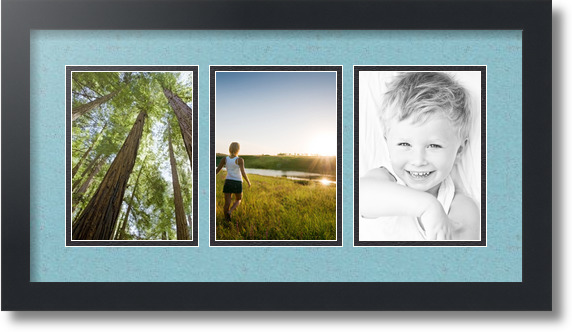 ArtToFrames Collage Mat Picture Photo Frame - 3 5x7" Openings in Satin Black 24