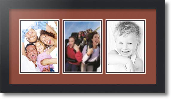 ArtToFrames Collage Mat Picture Photo Frame - 3 5x7" Openings in Satin Black 24