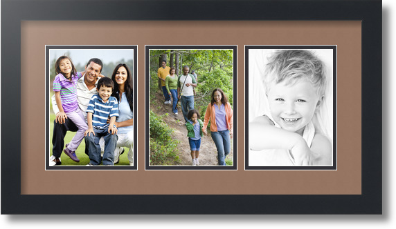 ArtToFrames Collage Mat Picture Photo Frame - 3 5x7" Openings in Satin Black 24