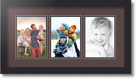 ArtToFrames Collage Mat Picture Photo Frame - 3 5x7" Openings in Satin Black 24