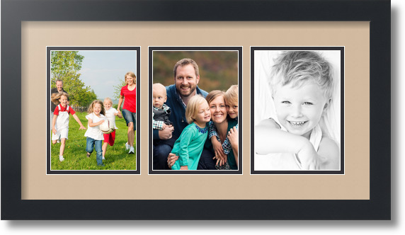 ArtToFrames Collage Mat Picture Photo Frame - 3 5x7" Openings in Satin Black 24