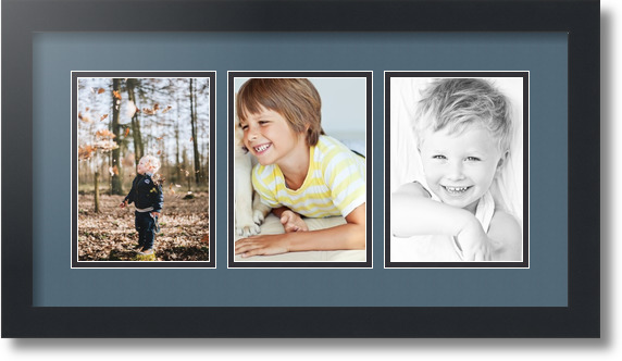 ArtToFrames Collage Mat Picture Photo Frame - 3 5x7" Openings in Satin Black 24