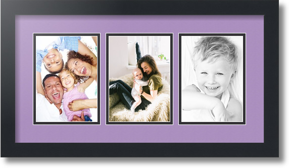 ArtToFrames Collage Mat Picture Photo Frame - 3 5x7" Openings in Satin Black 24