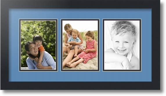 ArtToFrames Collage Mat Picture Photo Frame - 3 5x7" Openings in Satin Black 24