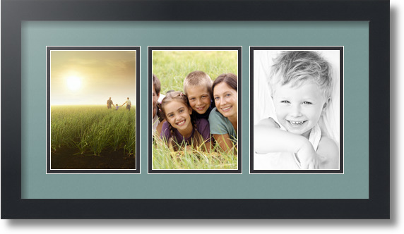 ArtToFrames Collage Mat Picture Photo Frame - 3 5x7" Openings in Satin Black 24