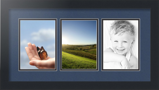 thumbnail image 2 of ArtToFrames Satin Black Collage Frame – 3 Openings For 5x7 Photos, 21x11 2 of 6