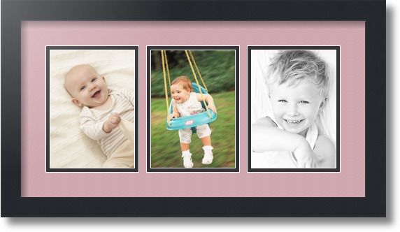 ArtToFrames Collage Mat Picture Photo Frame - 3 5x7" Openings in Satin Black 24