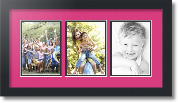 ArtToFrames Collage Mat Picture Photo Frame - 3 5x7" Openings in Satin Black 24