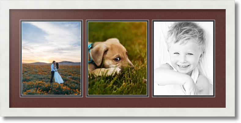 ArtToFrames Collage Mat Picture Photo Frame 3 8x10" Openings in Satin White 25 - Picture 50 of 62