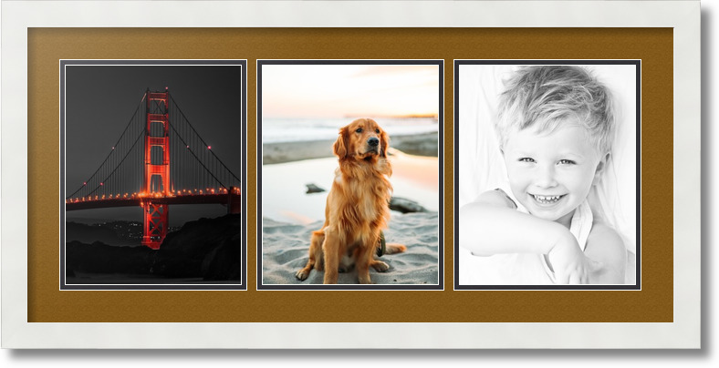 ArtToFrames Collage Mat Picture Photo Frame 3 8x10" Openings in Satin White 25 - Picture 21 of 62