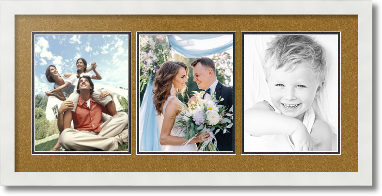 ArtToFrames Collage Mat Picture Photo Frame 3 8x10" Openings in Satin White 25 - Picture 22 of 62