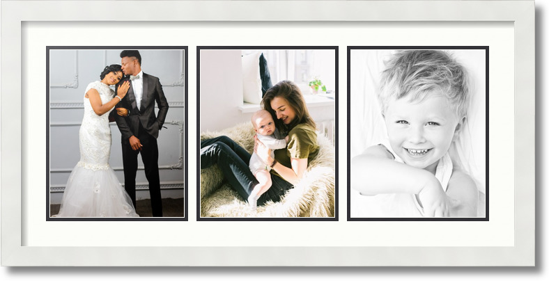 ArtToFrames Collage Mat Picture Photo Frame 3 8x10" Openings in Satin White 25 - Picture 57 of 62