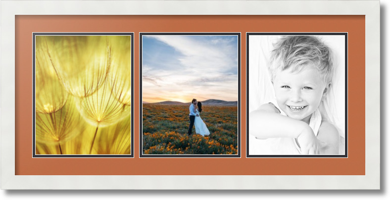 ArtToFrames Collage Mat Picture Photo Frame 3 8x10" Openings in Satin White 25 - Picture 42 of 62