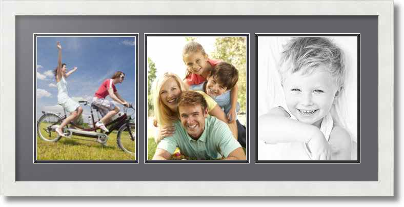 ArtToFrames Collage Mat Picture Photo Frame 3 8x10" Openings in Satin White 25 - Picture 26 of 62