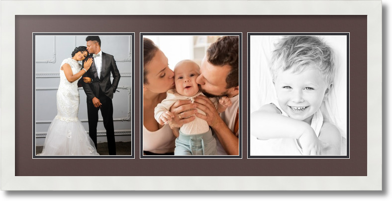 ArtToFrames Collage Mat Picture Photo Frame 3 8x10" Openings in Satin White 25 - Picture 17 of 62