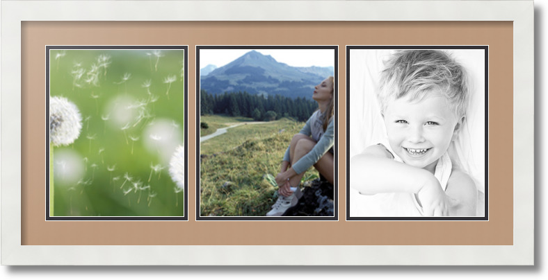 ArtToFrames Collage Mat Picture Photo Frame 3 8x10" Openings in Satin White 25 - Picture 15 of 62