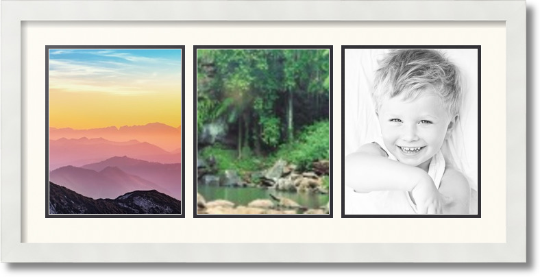 ArtToFrames Collage Mat Picture Photo Frame 3 8x10" Openings in Satin White 25 - Picture 55 of 62