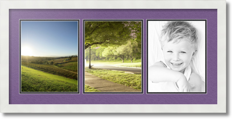 ArtToFrames Collage Mat Picture Photo Frame 3 8x10" Openings in Satin White 25 - Picture 47 of 62
