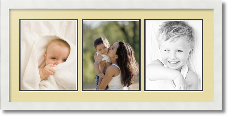 ArtToFrames Collage Mat Picture Photo Frame 3 8x10" Openings in Satin White 25 - Picture 61 of 62
