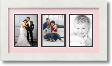 ArtToFrames Collage Mat Picture Photo Frame 3 3.5x5" Openings in Satin White 29