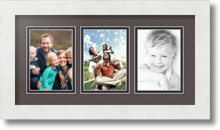 ArtToFrames Collage Mat Picture Photo Frame 3 3.5x5" Openings in Satin White 29