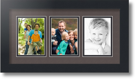 ArtToFrames Collage Mat Picture Photo Frame 3 3.5x5" Openings in Satin Black 29