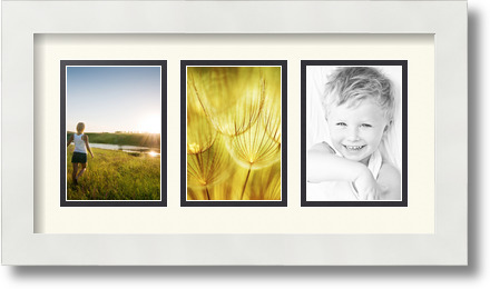 ArtToFrames Collage Mat Picture Photo Frame 3 3.5x5" Openings in Satin White 29