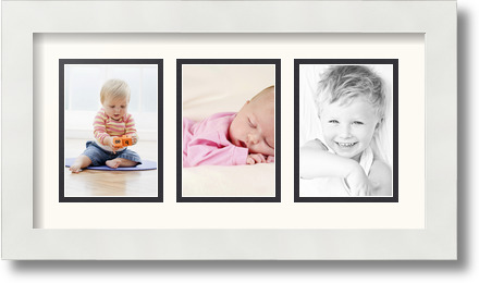 ArtToFrames Collage Mat Picture Photo Frame 3 3.5x5" Openings in Satin White 29