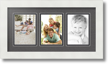 ArtToFrames Collage Mat Picture Photo Frame 3 3.5x5" Openings in Satin White 29