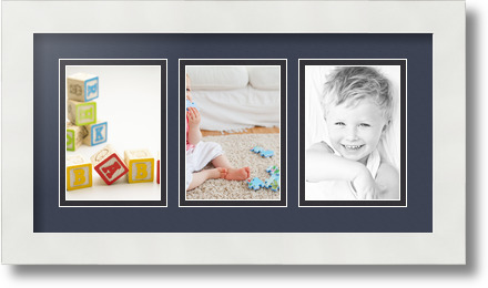 ArtToFrames Collage Mat Picture Photo Frame 3 3.5x5" Openings in Satin White 29