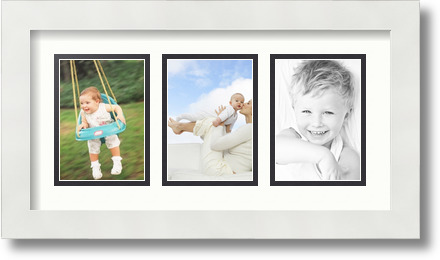 ArtToFrames Collage Mat Picture Photo Frame 3 3.5x5" Openings in Satin White 29