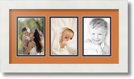 ArtToFrames Collage Mat Picture Photo Frame 3 3.5x5" Openings in Satin White 29