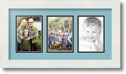 ArtToFrames Collage Mat Picture Photo Frame 3 3.5x5" Openings in Satin White 29