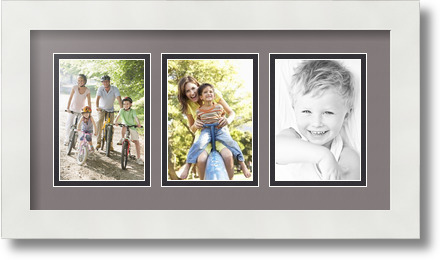 ArtToFrames Collage Mat Picture Photo Frame 3 3.5x5" Openings in Satin White 29