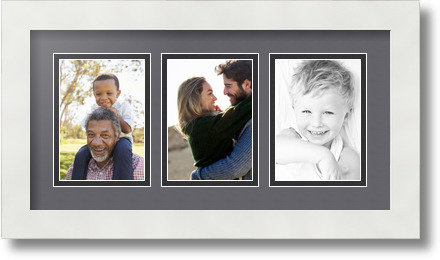 ArtToFrames Collage Mat Picture Photo Frame 3 3.5x5" Openings in Satin White 29