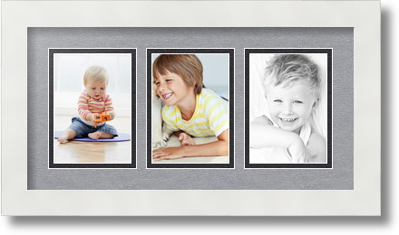 ArtToFrames Collage Mat Picture Photo Frame 3 3.5x5" Openings in Satin White 29