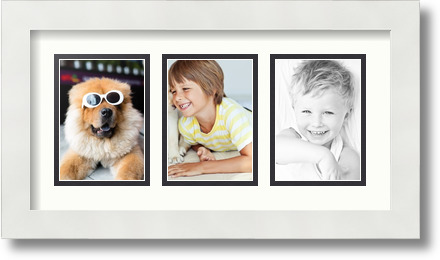 ArtToFrames Collage Mat Picture Photo Frame 3 3.5x5" Openings in Satin White 29