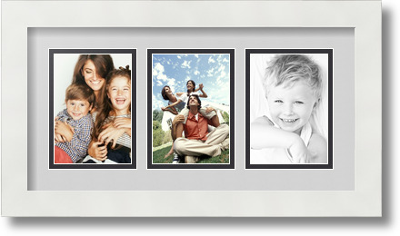 ArtToFrames Collage Mat Picture Photo Frame 3 3.5x5" Openings in Satin White 29