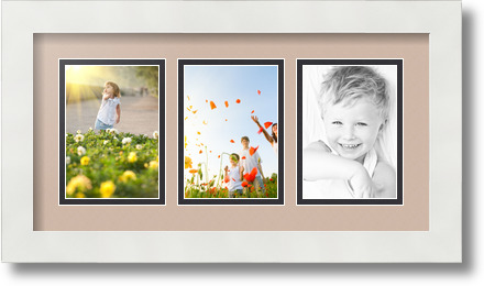 ArtToFrames Collage Mat Picture Photo Frame 3 3.5x5" Openings in Satin White 29