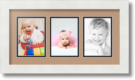 ArtToFrames Collage Mat Picture Photo Frame 3 3.5x5" Openings in Satin White 29