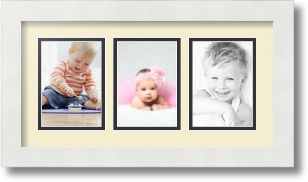 ArtToFrames Collage Mat Picture Photo Frame 3 3.5x5" Openings in Satin White 29