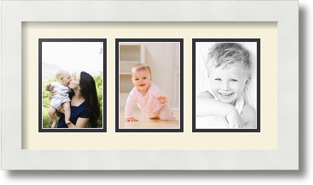 ArtToFrames Collage Mat Picture Photo Frame 3 3.5x5" Openings in Satin White 29