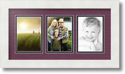 ArtToFrames Collage Mat Picture Photo Frame 3 3.5x5" Openings in Satin White 29