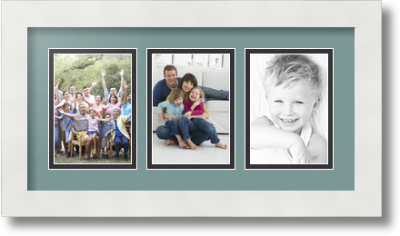 ArtToFrames Collage Mat Picture Photo Frame 3 3.5x5" Openings in Satin White 29