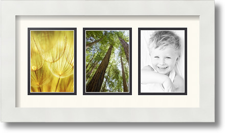 ArtToFrames Collage Mat Picture Photo Frame 3 3.5x5" Openings in Satin White 29