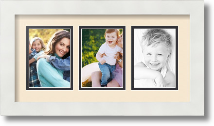 ArtToFrames Collage Mat Picture Photo Frame 3 3.5x5" Openings in Satin White 29